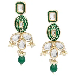 Shining Jewel - By Shivansh Gold Plated Kundan Drop Earrings-picture-39