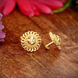 Vighnaharta Set Of 6 Gold-Plated Floral Studs Earrings-picture-19