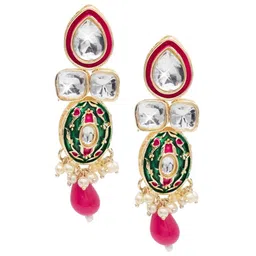 Shining Jewel - By Shivansh Gold-Plated Contemporary Drop Earrings-picture-35