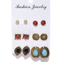 Jewels Galaxy Set of 6 Stud Earrings image 1