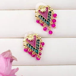 Voylla Gold-Plated Contemporary Studs Earrings-picture-12