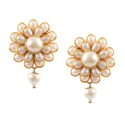 Jewar Mandi White Floral Studs Earrings-picture-33
