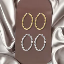 Yellow Chimes Multicoloured Contemporary Hoop Earrings image 1