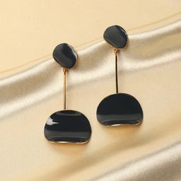 SOHI Gold-Plated Contemporary Drop Earrings-picture-26