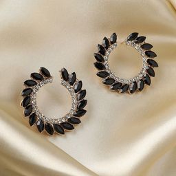 SOHI Gold-Plated Crystals Circular Studs Earrings-picture-13