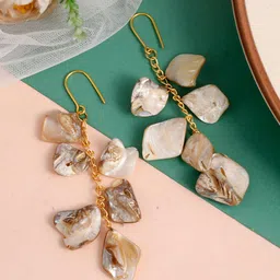 Silvermerc Designs Gold-Plated Contemporary Drop Earrings image 1
