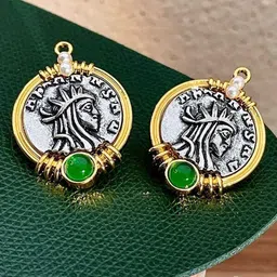 ZIVOM Gold-Plated Circular Studs Earrings-picture-20
