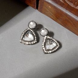 TEEJH Classic Artificial Stones Studded Drop Earrings-picture-35