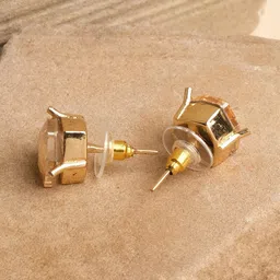 XPNSV God-Plated Crystal-Studded Triangular Studs-picture-30
