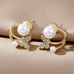 Softwrap Animal Shaped Stainless Steel Gold-Plated Studs Earrings-image-74