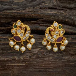 Kushal's Fashion Jewellery Gold-Plated Peacock Shaped Studs Earrings-picture-23