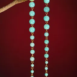 KARATCART Gold-Toned & Turquoise Blue Classic Studs Earrings-picture-27