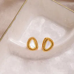 Ruby Raang Gold-Plated Triangular Studs Earrings-picture-33