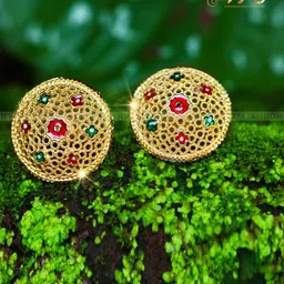 Vighnaharta Gold-Toned Floral Studs Earrings-picture-32