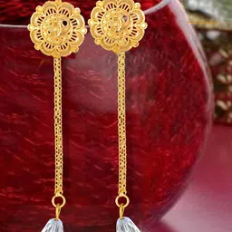 Vighnaharta Gold-Toned Floral Studs Earrings-picture-32
