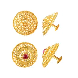 Vighnaharta Gold-Toned Floral Studs Earrings-picture-40