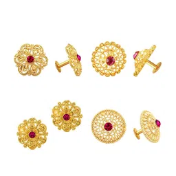 Vighnaharta Gold-Toned Floral Studs Earrings-picture-20
