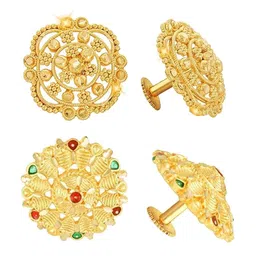 Vighnaharta Set Of 2 Gold-PlatedStuds Earrings-picture-19