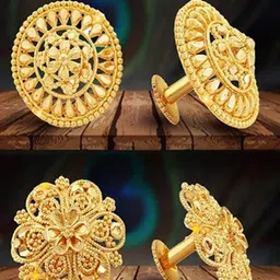Vighnaharta Set Of 2 Gold-Plated Floral Studs Earrings-picture-26
