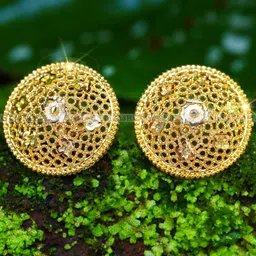 Vighnaharta Gold-Toned Floral Studs Earrings-picture-22