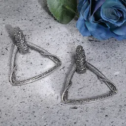 SOHI Silver-Plated Contemporary Studs Earrings-picture-46