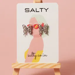 SALTY Stone Studded Butterfly Studs Earrings-picture-15