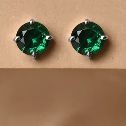 Clara Rhodium-Plated Sterling Silver Circular Cubic Zirconia Studded Studs-picture-17