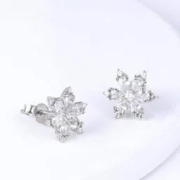 GIVA 925 Silver Flowery Snowflake Studs-image-39