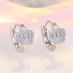 Jewels Galaxy Silver Plated AD Studded Hoop Earrings-picture-29