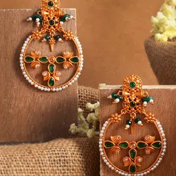 Voylla Gold-Plated Contemporary Drop Earrings-picture-40