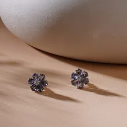 Ruby Raang Silver-Plated Contemporary Studs Earrings-picture-28