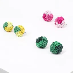 SOHI Pack Of 3 Contemporary Studs Earrings-image-47