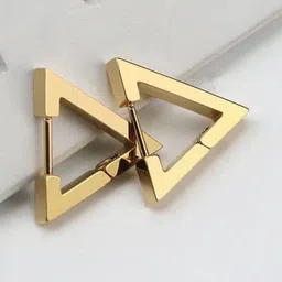 KRYSTALZ Set Of 2 Gold-Plated Triangular Studs-picture-13