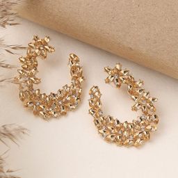 DressBerry Gold-Plated Artificial Stones Studded Studs Earrings-image-54