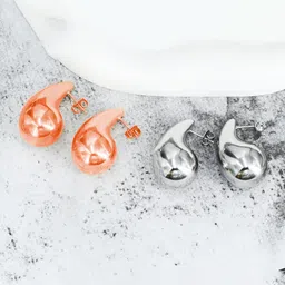 Krelin Set Of 2 Stainless Steel Enameled Teardrop Shaped Drop Earrings-picture-29