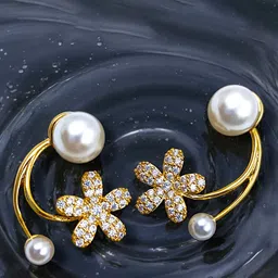 Manikya Gold-Plated CZ Studded Anti Tarnish Drop Earrings-picture-39