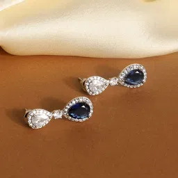 indiifuz Avyana Rhodium-Plated Drop Earrings-picture-31