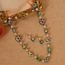 ABDESIGNS Brass Gold-Plated Necklace & Earrings-picture-22