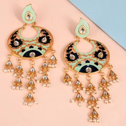 DASTOOR Brass-Plated Contemporary Chandbalis Earrings-picture-13