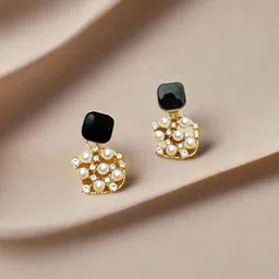 BEYTER Stainless Steel Pearls Beaded Contemporary Studs-picture-32