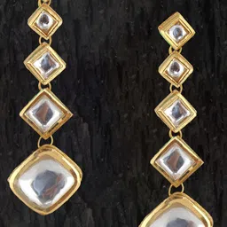 LUCKY JEWELLERY White Geometric Drop Earrings-picture-26