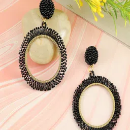 UNIVERSITY TRENDZ Gold Plated Artificial Beads Studded Classic Drop Earrings-picture-48