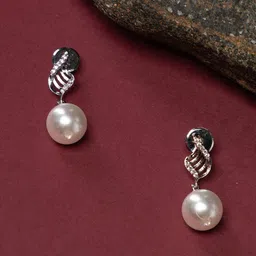 justpeachy Rhodium-Plated Stone Studded Classic Drop Earrings-picture-38