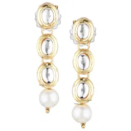 Runjhun Kundan-Studded & Beaded Classic Drop Earrings-picture-22