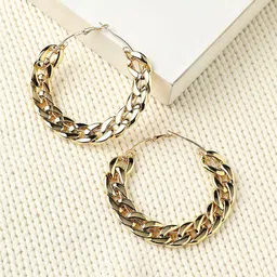 DressBerry Gold-Toned Gold Plated Hoop Earrings-picture-39