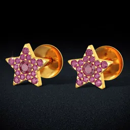 Joyalukkas 22KT Gold Gem Stone Studded Earrings 1.13 gm-picture-36