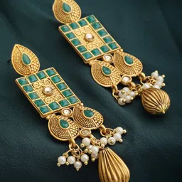 PANASH Gold-Toned Square Drop Earrings-image-29