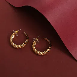 SOHI Gold-Plated Contemporary Half Hoop Earrings-picture-16
