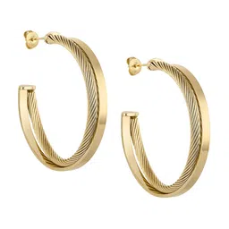 Daniel Klein Gold-Toned Contemporary Half Hoop Earrings-picture-15