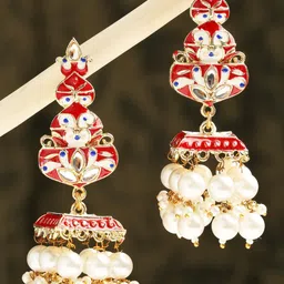 OOMPH Kunda-Studded Dome Shaped Jhumkas image 4